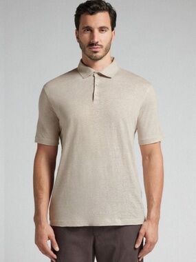 Intimissimi Uomo Linen Blend Polo 22.5" armpit to armpit Gently worn Linen blend